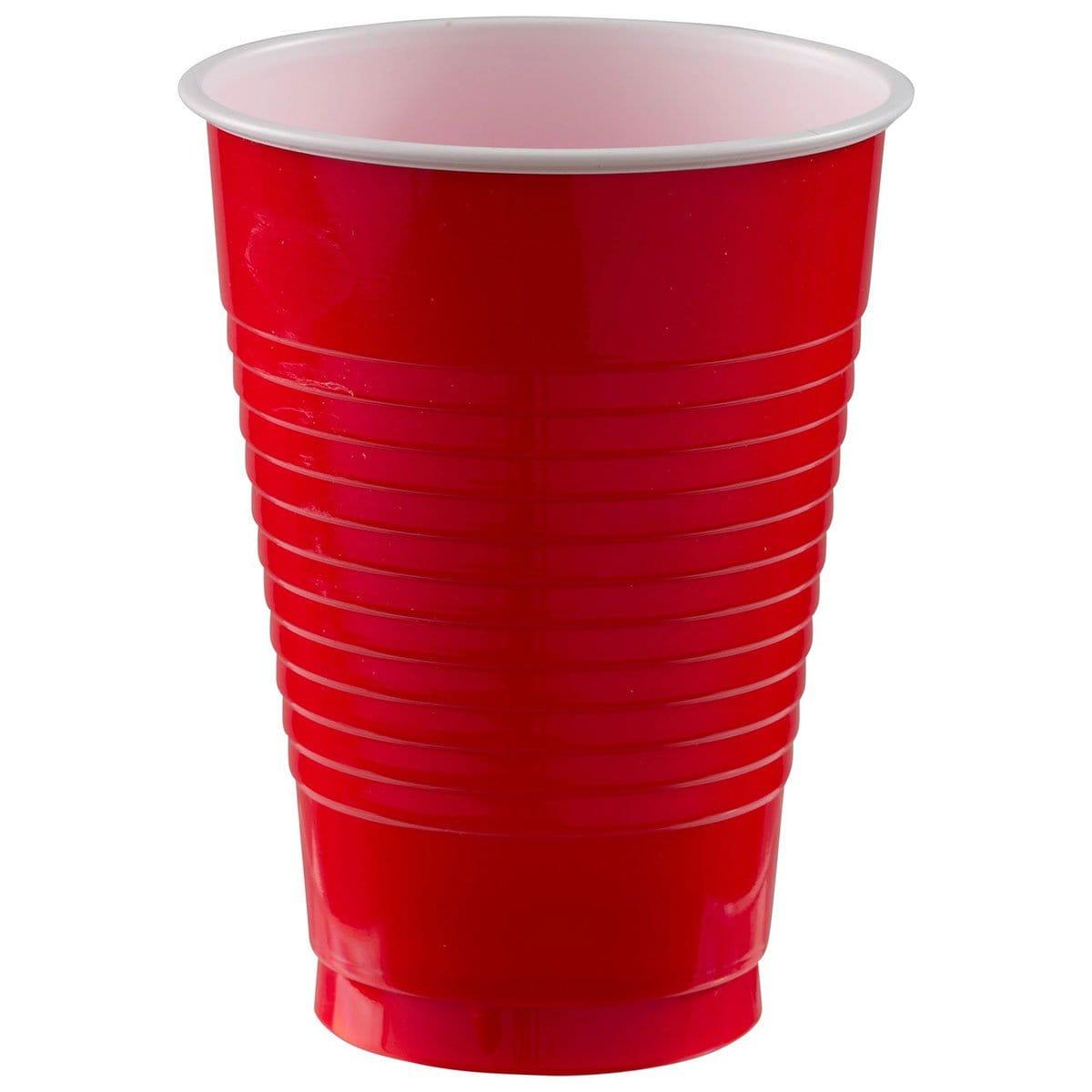 Apple Red Plastic Cups, 12 oz., 20 Count | Party Expert