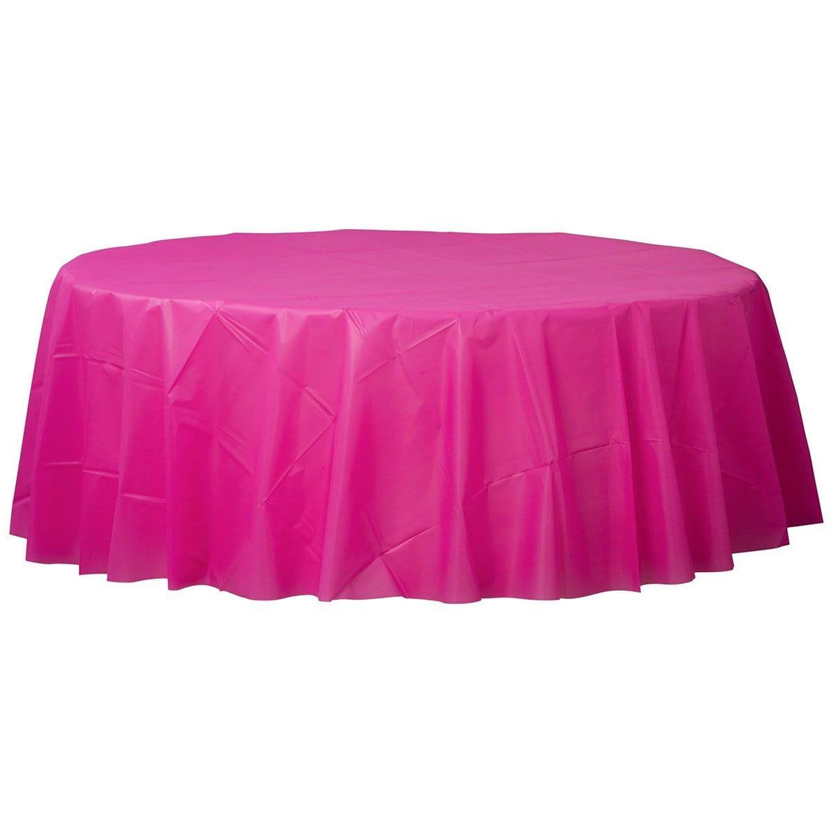 Buy plasticware Bright Pink Plastic Round Tablecover sold at Party Expert