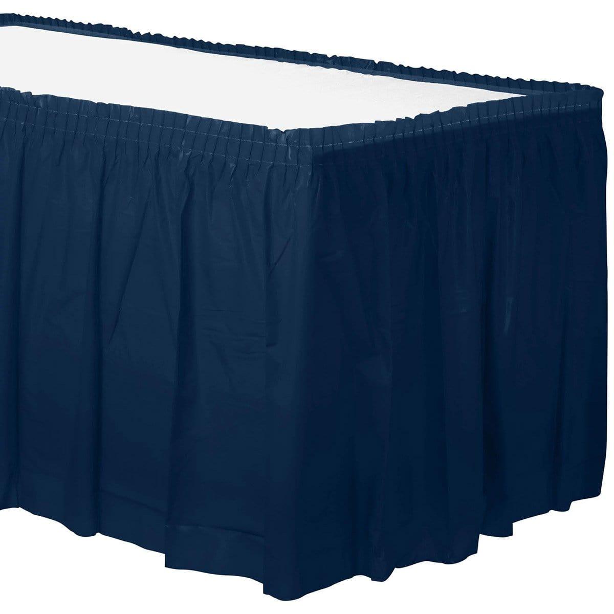 Buy plasticware True Navy Plastic Table skirt sold at Party Expert