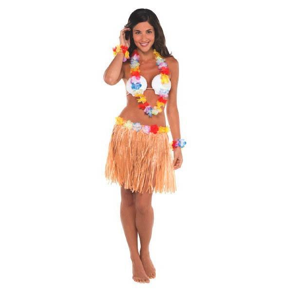 Buy Theme Party Hula Skirt Kit with Shell Bra for Adults sold at Party Expert