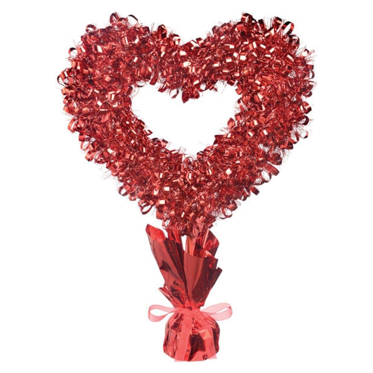 Buy Valentine's Day Valentine's Day Tinsel Deluxe Centerpiece sold at Party Expert