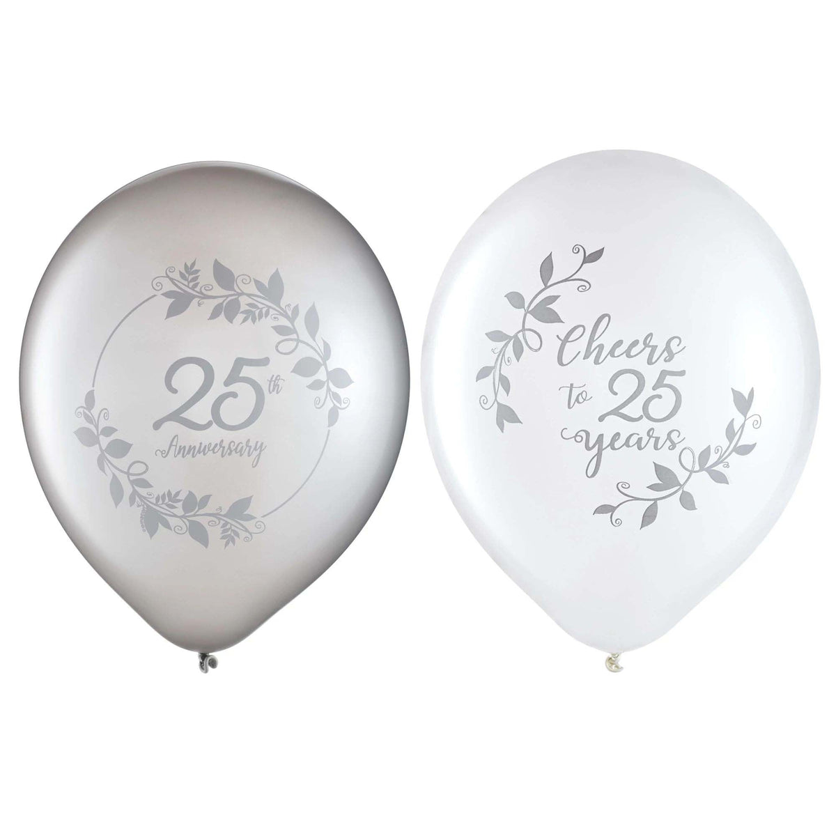 AMSCAN CA Wedding Anniversary Happy 25th Anniversary Latex Balloons, 12 Inches, 15 Count 192937212073