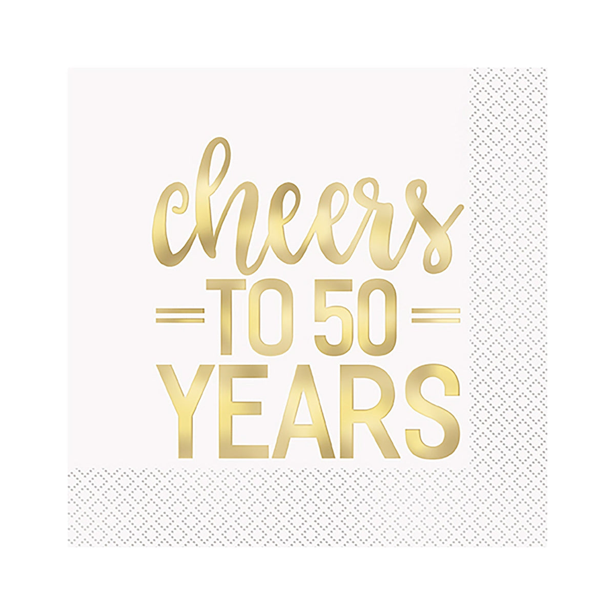 UNIQUE PARTY FAVORS Wedding Anniversary Cheers to 50 Years Wedding Large Lunch Napkins, 16 Count 011179725717