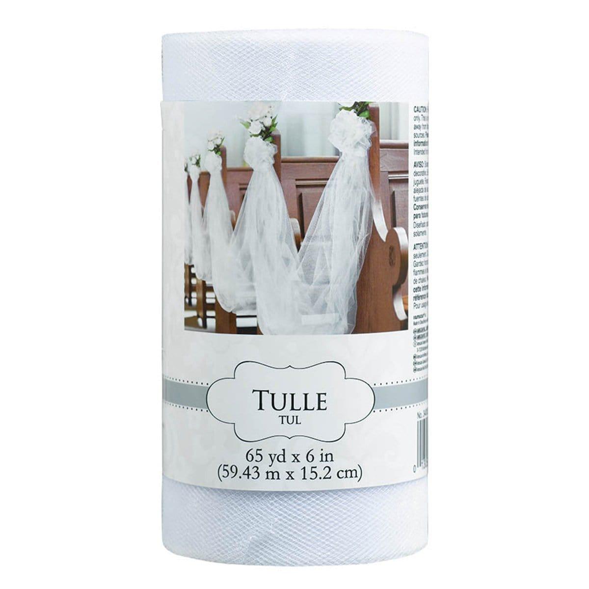 Buy Wedding Tulle Spool - White 65 yds x 6 in. sold at Party Expert