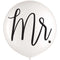 AMSCAN CA Wedding Wedding Mr. White Latex Balloon, 24 Inches, 1 Count