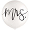 AMSCAN CA Wedding Wedding Mrs. White Latex Balloon, 24 Inches, 1 Count 192937324189