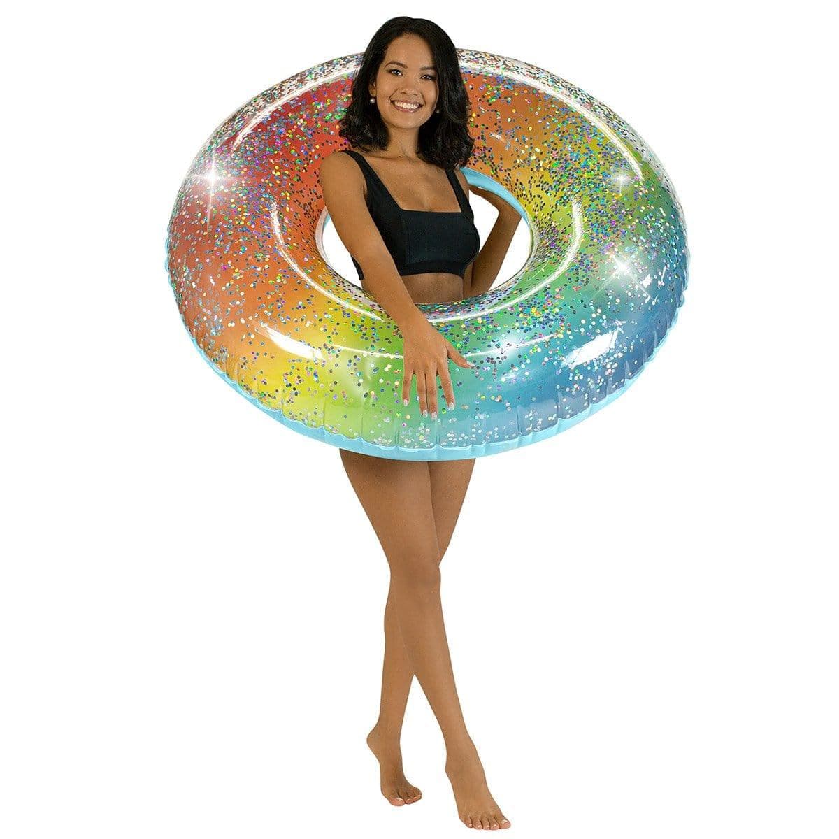 Buy Summer Glitter Rainbow Pool Tube sold at Party Expert