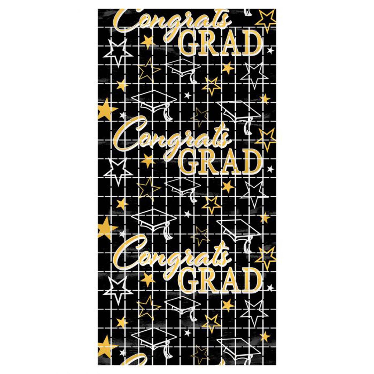 BEISTLE COMPANY Graduation Graduation Metallic Square Curtain, 38 x 78 Inches, 1 Count