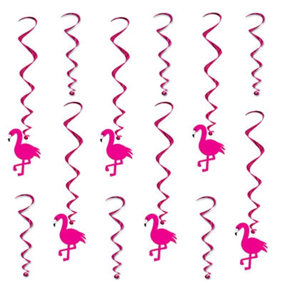 Buy Theme Party Flamingo Swirl, 12 Count sold at Party Expert