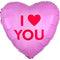 LE GROUPE BLC INTL INC Balloons "I Heart You" Pink Heart Shape Foil Balloon, 18 Inches, 1 Count