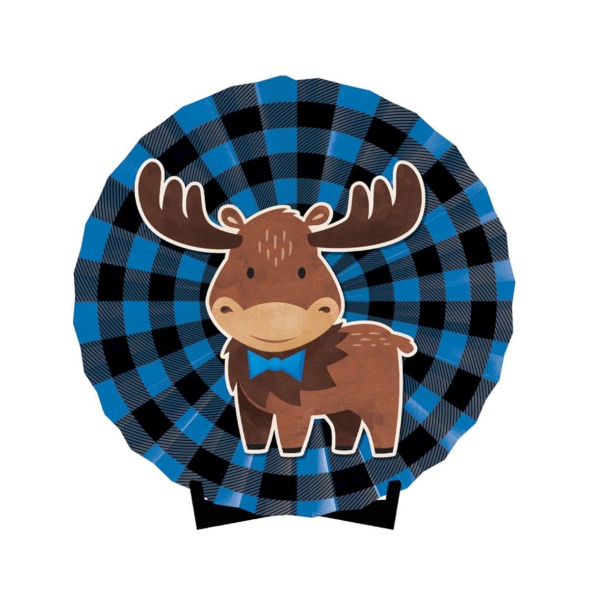 Buy 1st Birthday Moose Buffalo Plaid Centerpiece sold at Party Expert