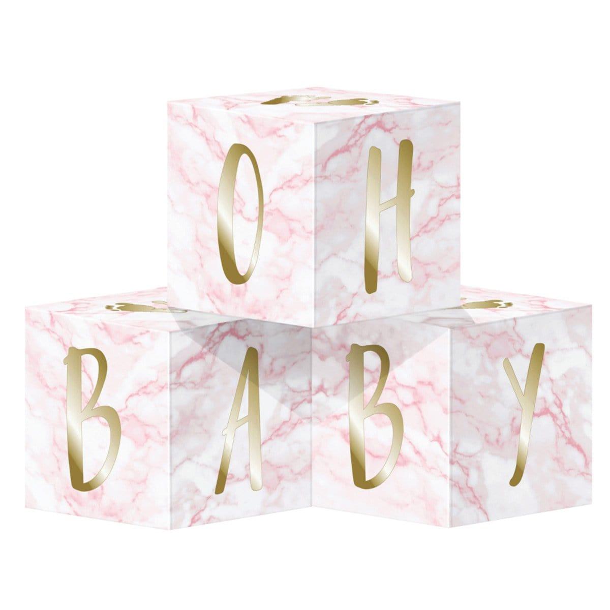 Buy Baby Shower Oh Baby Marble Pink Centerpiece sold at Party Expert