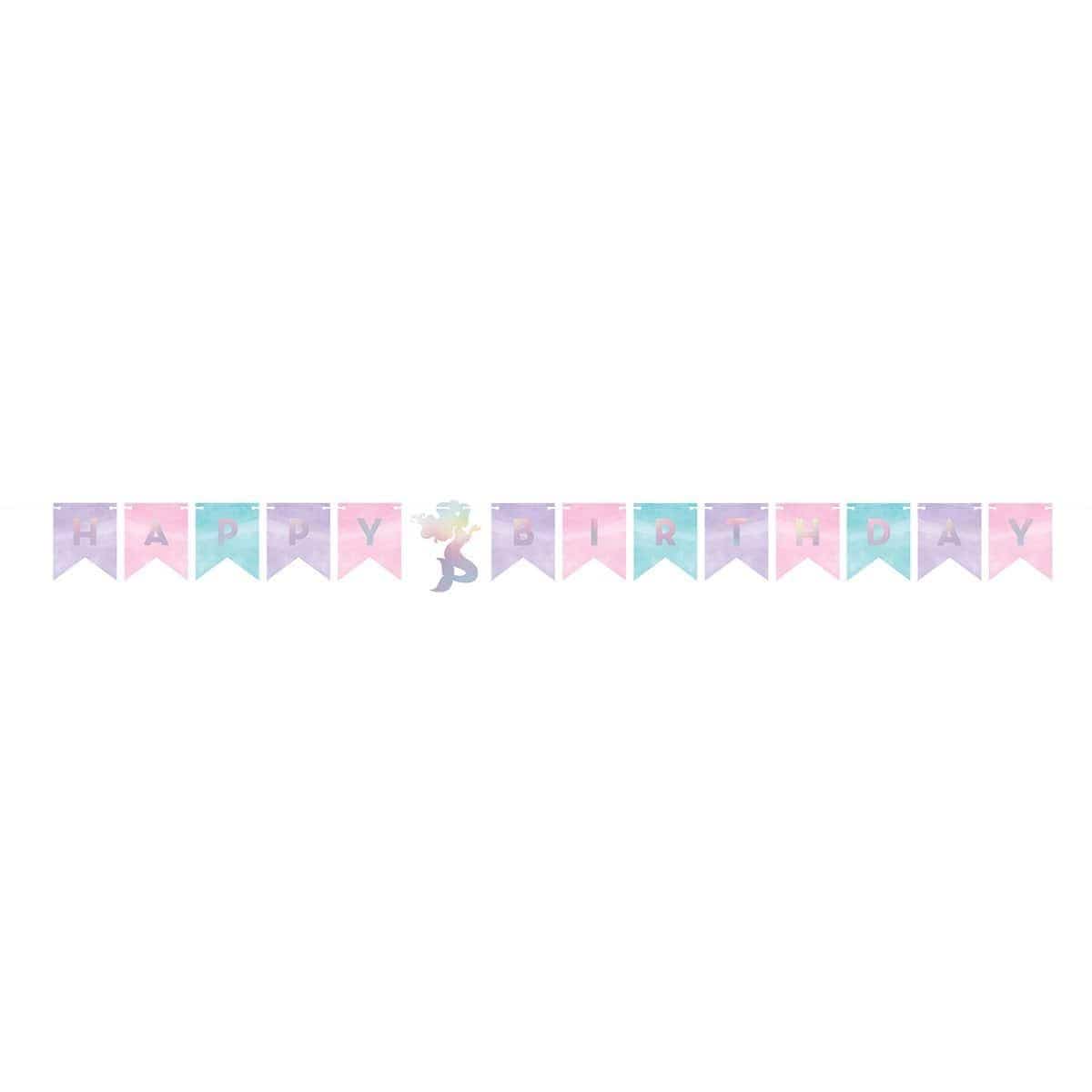 Buy Kids Birthday Mermaid Shine pennant banner sold at Party Expert