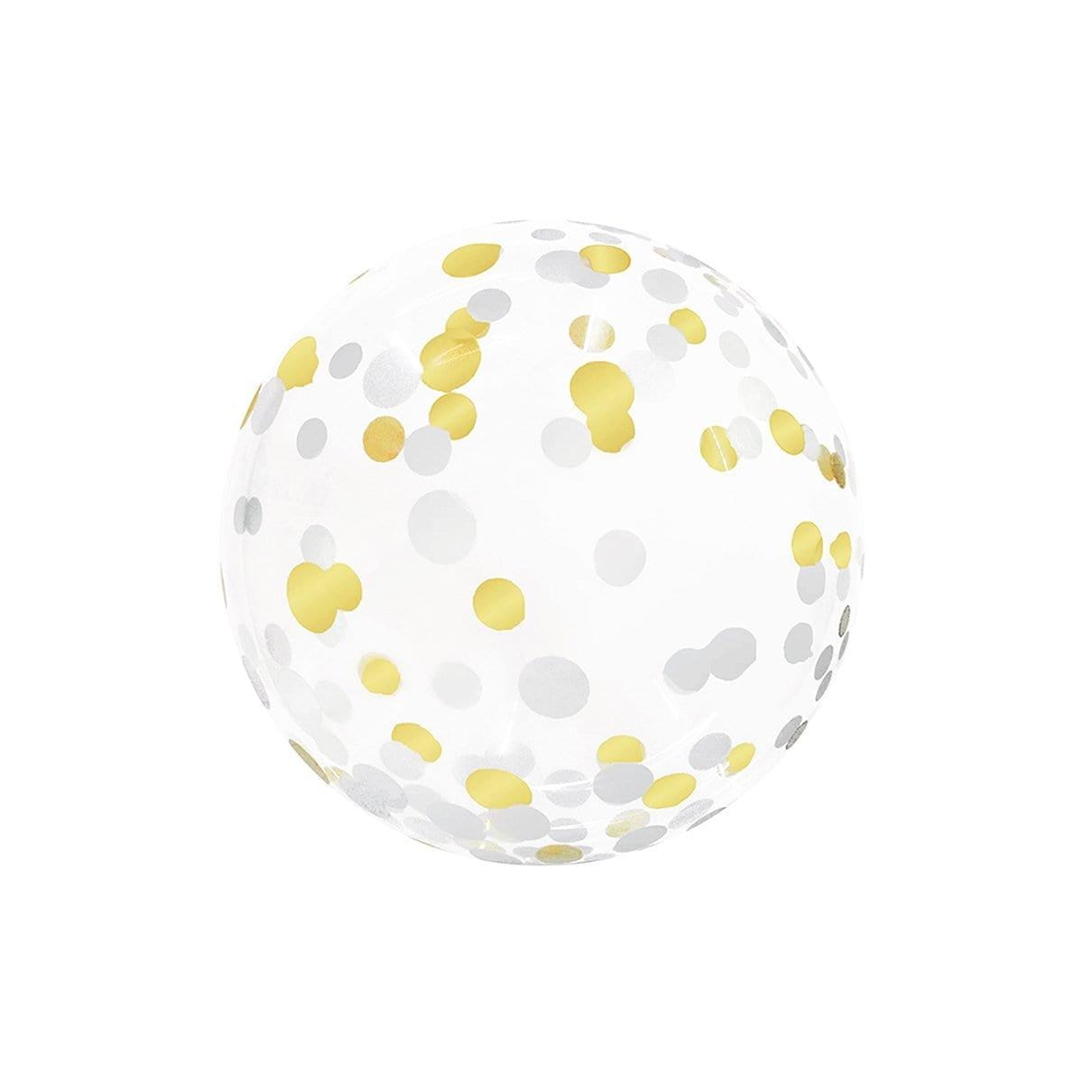 Buy Balloons Confetti Bubble Balloon, Gold&Silver, 18 Inches sold at Party Expert