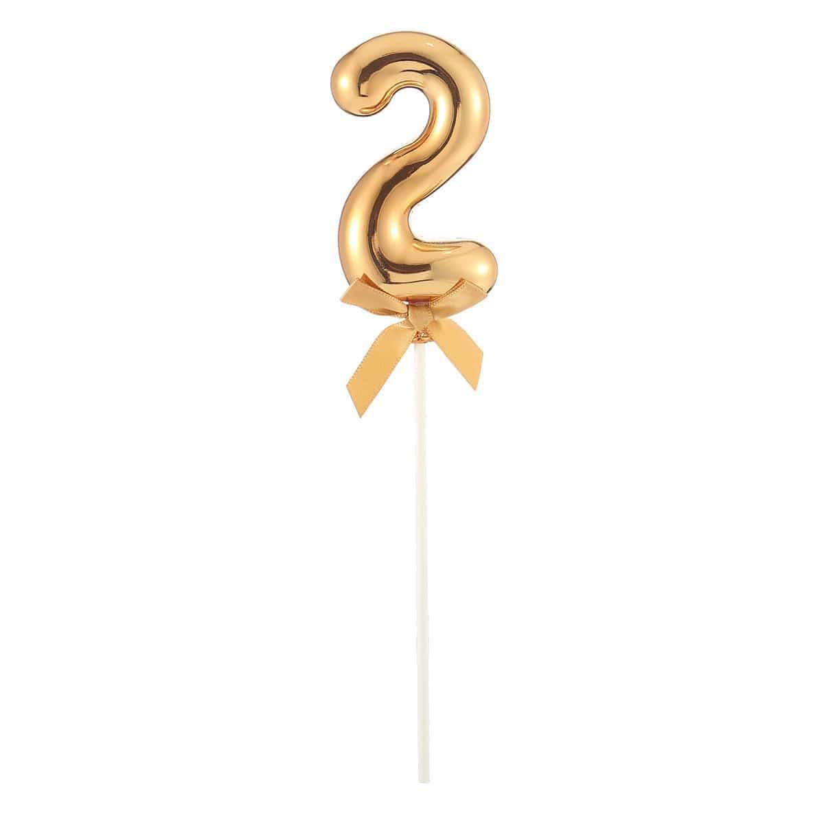 FUNNY FASHION USA Cake Supplies Cake Topper #2, Gold