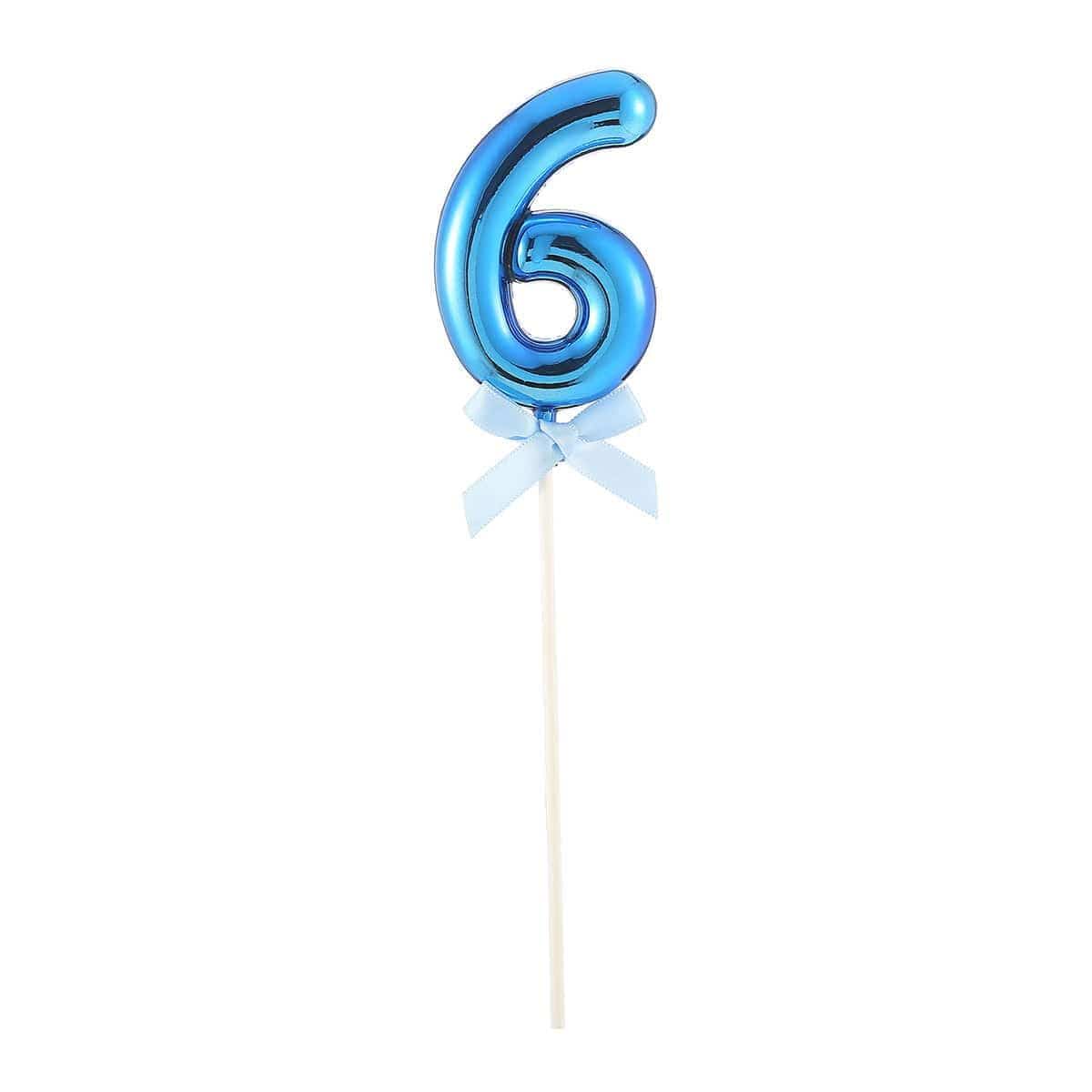 FUNNY FASHION USA Cake Supplies Cake Topper #6, Blue