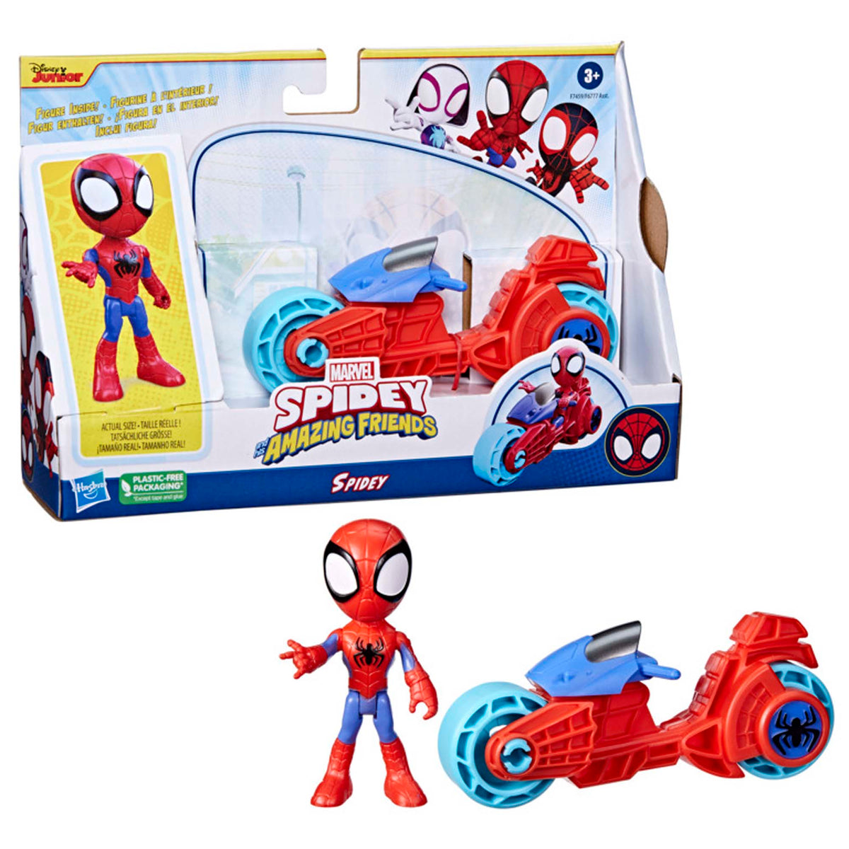 HASBRO Toys & Games Marvel Spidey and his Amazing Friends with Motorcycle Figure, 1 Count