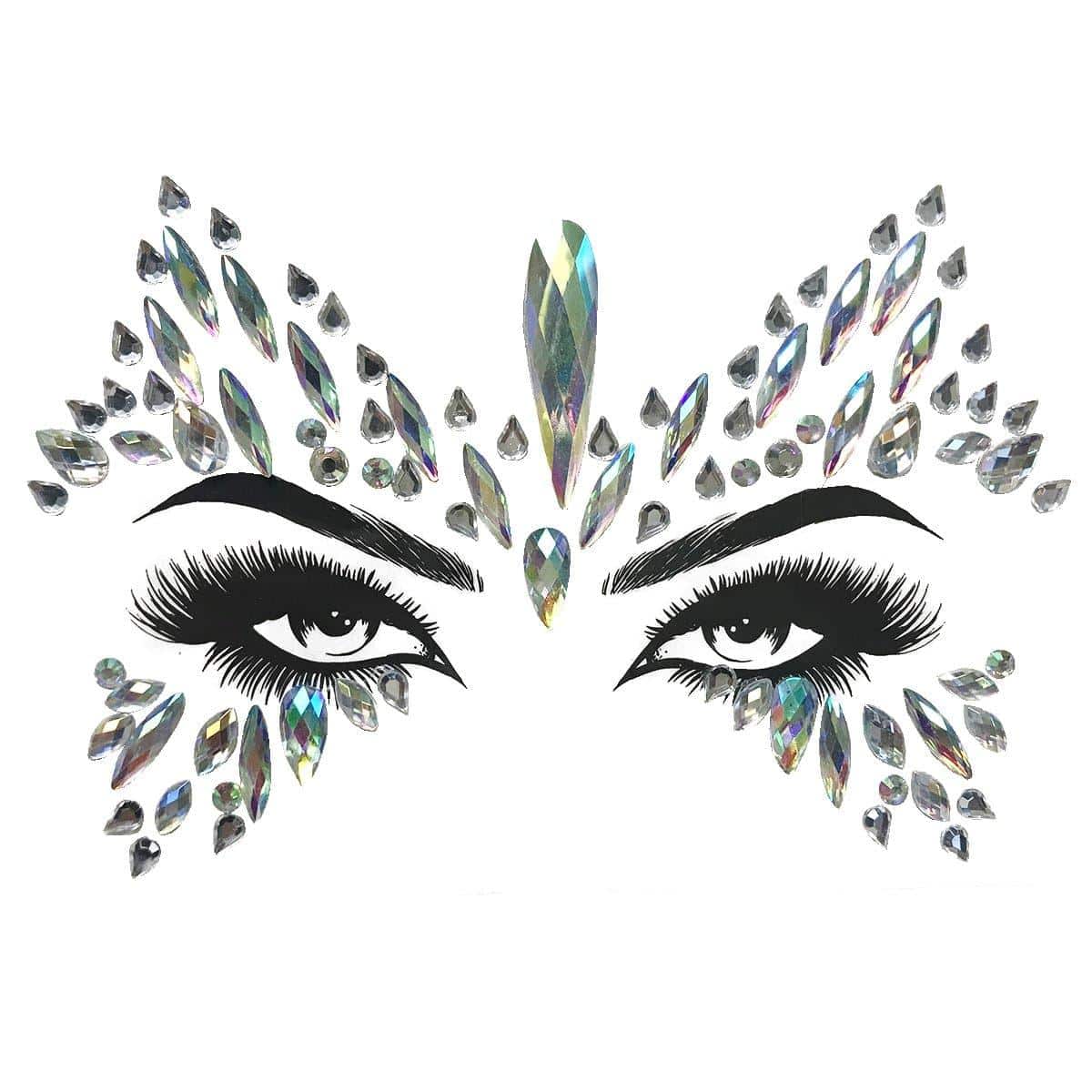 Buy Costume Accessories Iridescent face art crystal stickers sold at Party Expert