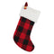 DANSON DECOR Christmas Red and Black Fabric Christmas Stocking, 1 Count