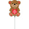 LE GROUPE BLC INTL INC Balloons Air Filled "Happy Valentine's Day!" Cuddly Brown Bear Foil Balloon, 14 Inches, 1 Count