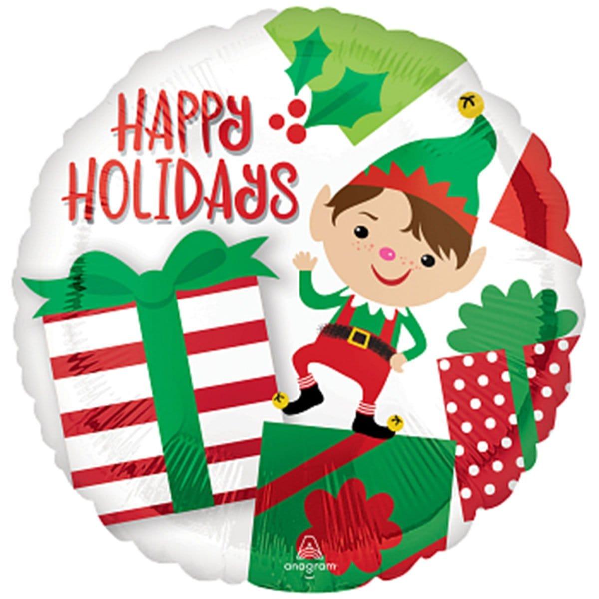 Buy Balloons Elf Happy Holidays Foil Balloon - 18 inches sold at Party Expert