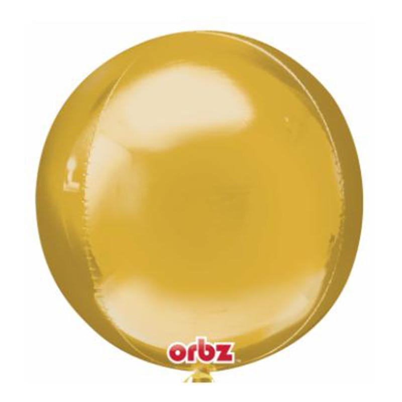 Buy Balloons Gold Orbz Balloon, 16 Inches sold at Party Expert