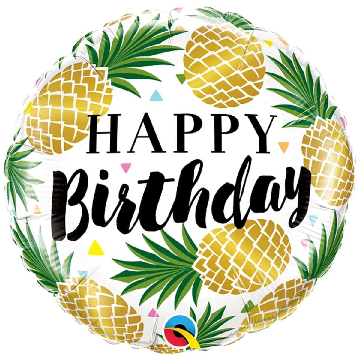 Buy Balloons Happy Birthday Pineapple Foil Balloon, 18 Inches sold at Party Expert