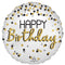 LE GROUPE BLC INTL INC Balloons "Happy Birthday" Round White Supershape Foil Balloon, 28 Inches, 1 Count 026635457040