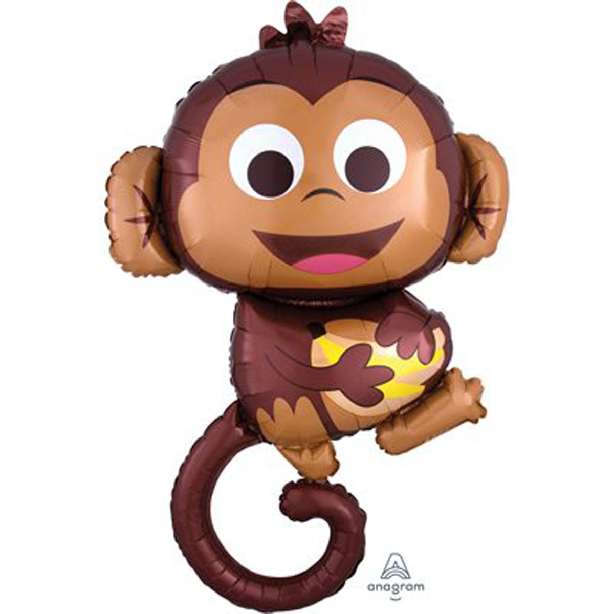 LE GROUPE BLC INTL INC Balloons Happy Monkey Supershape Foil Balloon, 25 Inches, 1 Count