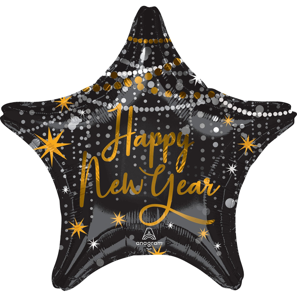 LE GROUPE BLC INTL INC Balloons Happy New Year Star Shaped Foil Balloon, 18 Inches, 1 Count 026635438025