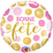 Buy Balloons Pink And Gold Dots Bonne Fête Foil Balloon, 18 Inches sold at Party Expert