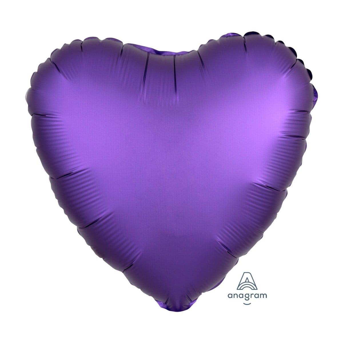 Buy Balloons Purple Heart Shape Foil Balloon, 18 Inches sold at Party Expert