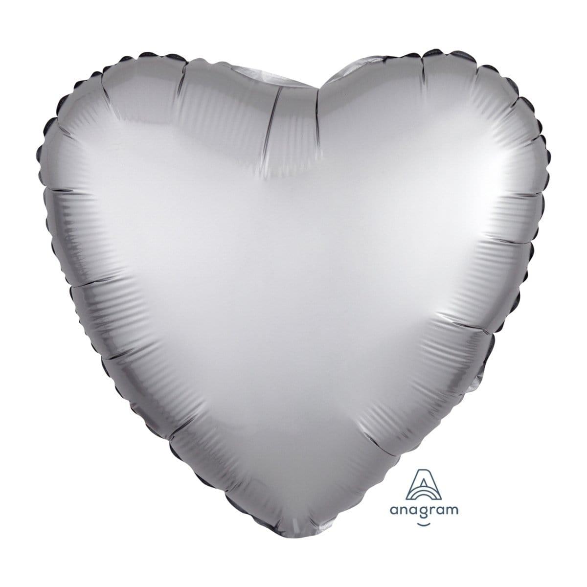 Buy Balloons Silver Heart Shape Foil Balloon, 18 Inches sold at Party Expert