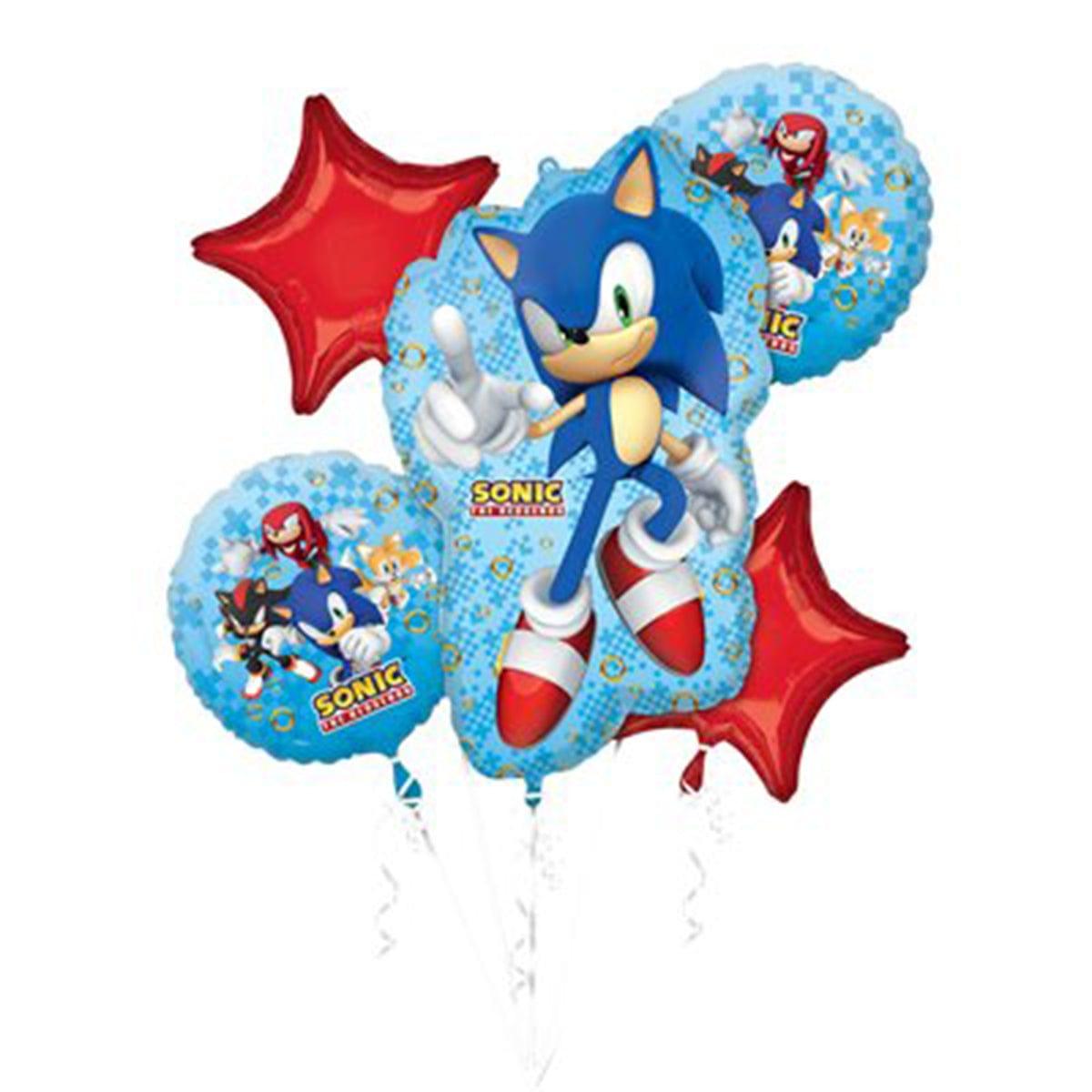 Sonic the Hedgehog Balloon Bouquet, 5 Count - Party Expert