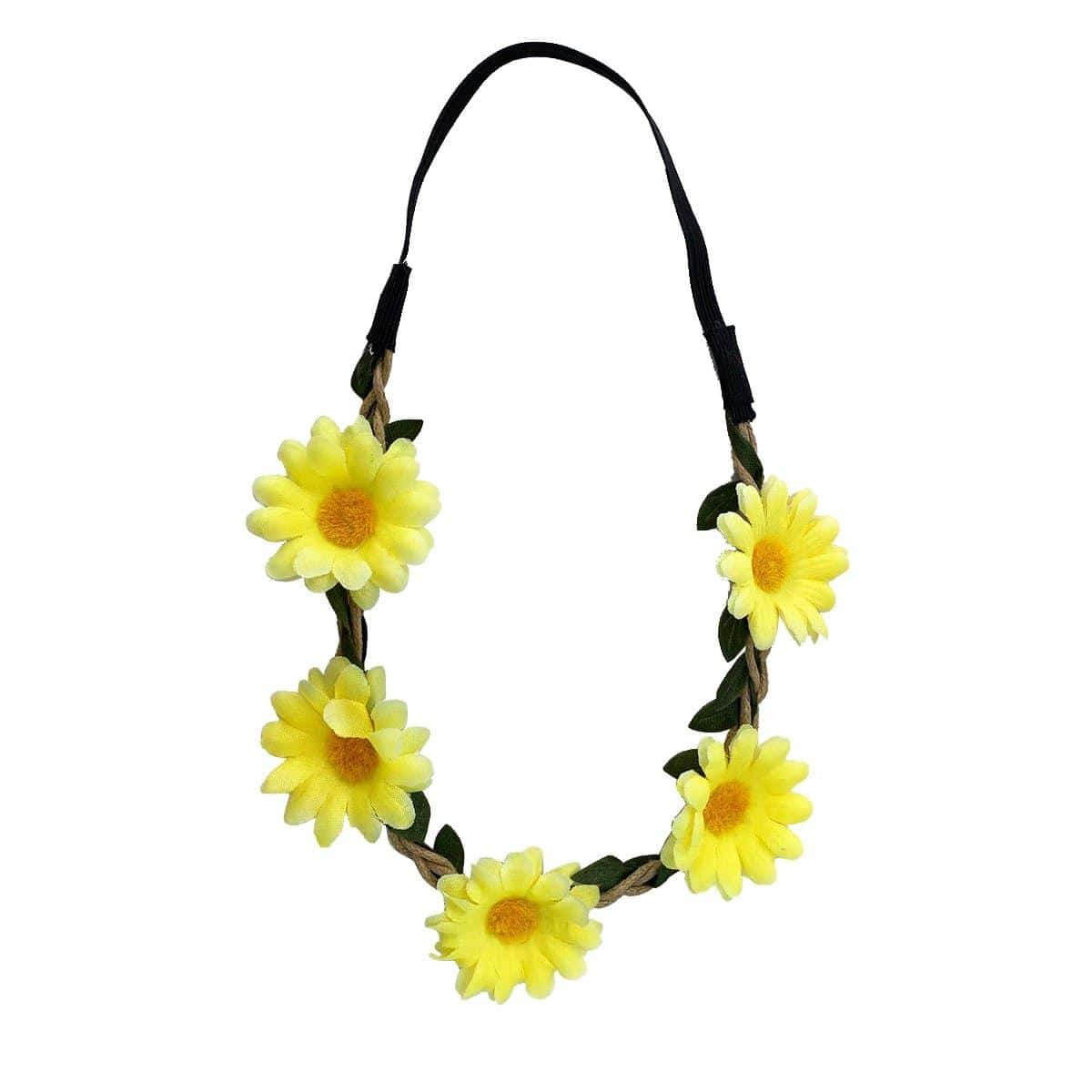 Yellow Flower Headband for Adults | Party Expert