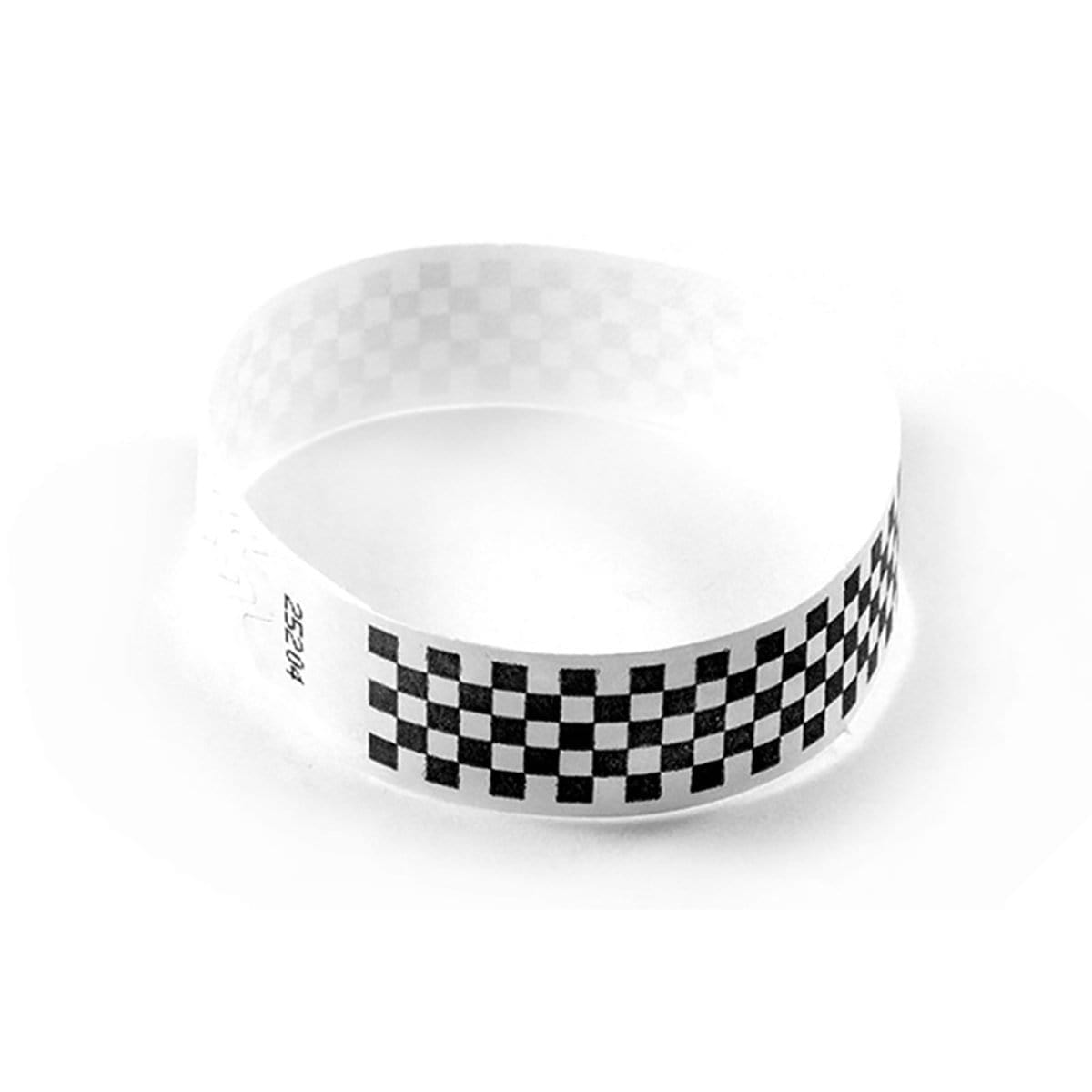 Buy Party Supplies Wristband Supertek 3/4in Checker Black 100 Pkg. sold at Party Expert