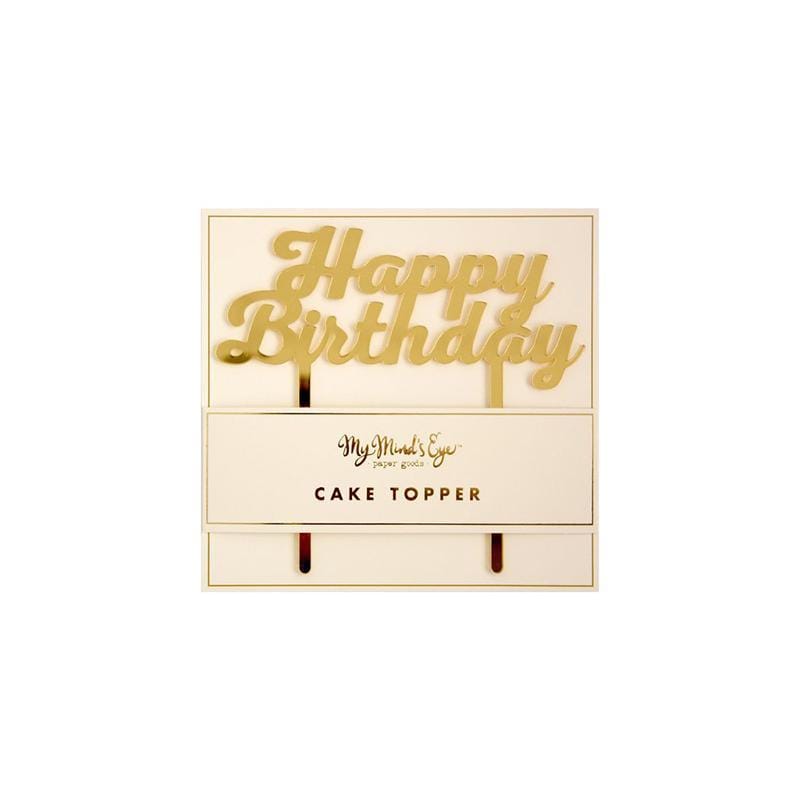 Buy Cake Supplies Gold - Happy Birthday Cake Topper sold at Party Expert