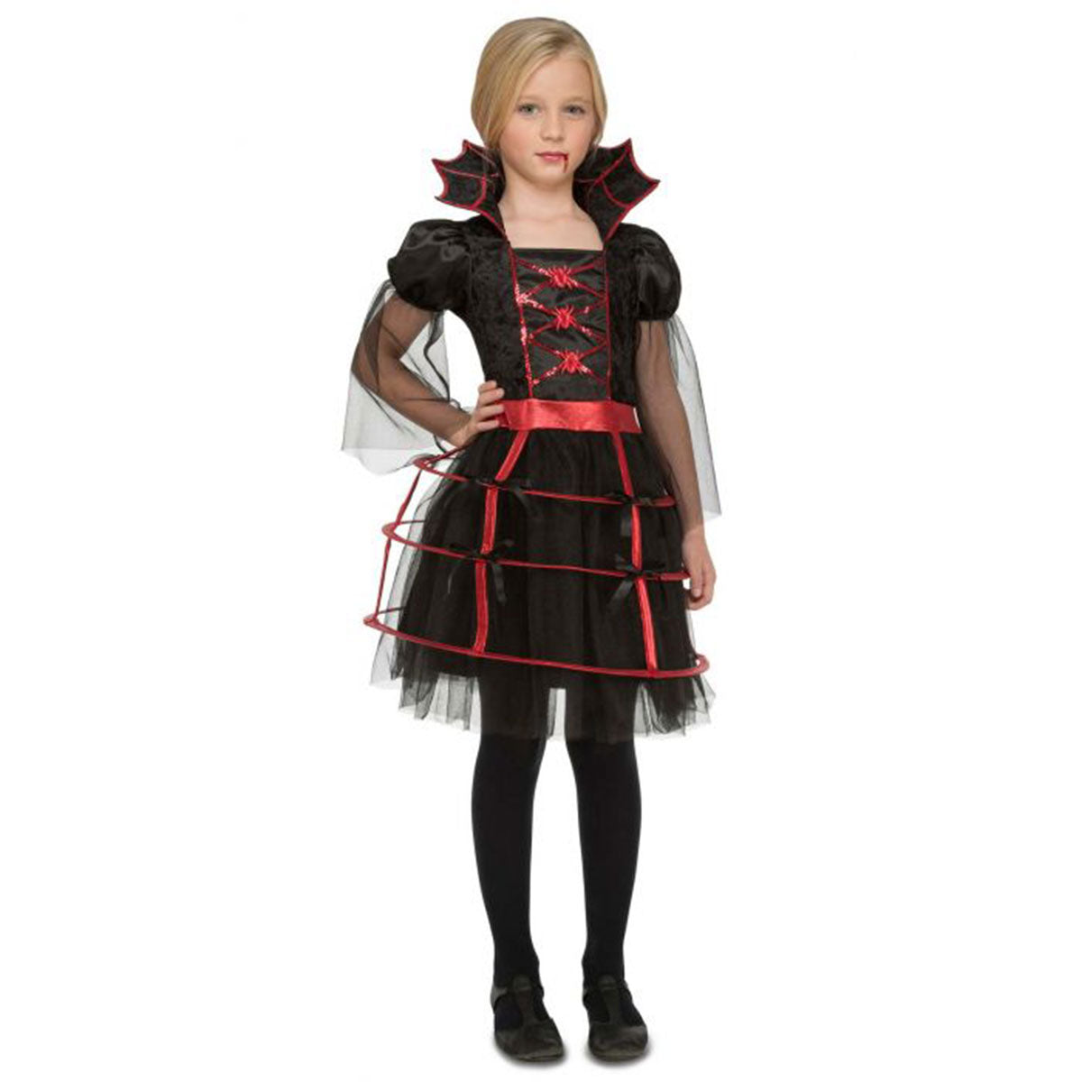 MY OTHER ME FUN COMPANY Costumes Red Maiden Costume for Kids, Red and Black Short Dress