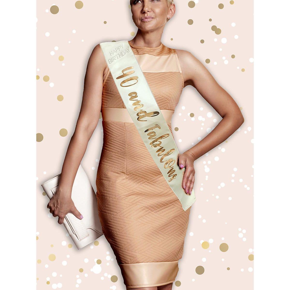 Buy Age Specific Birthday Birthday Sash Rose Gold - 40th sold at Party Expert