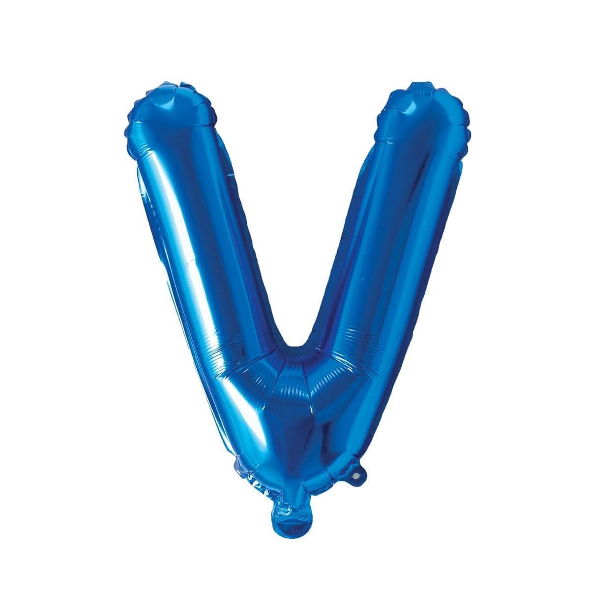 Blue Letter V Foil Balloon 16 Inches Party Expert