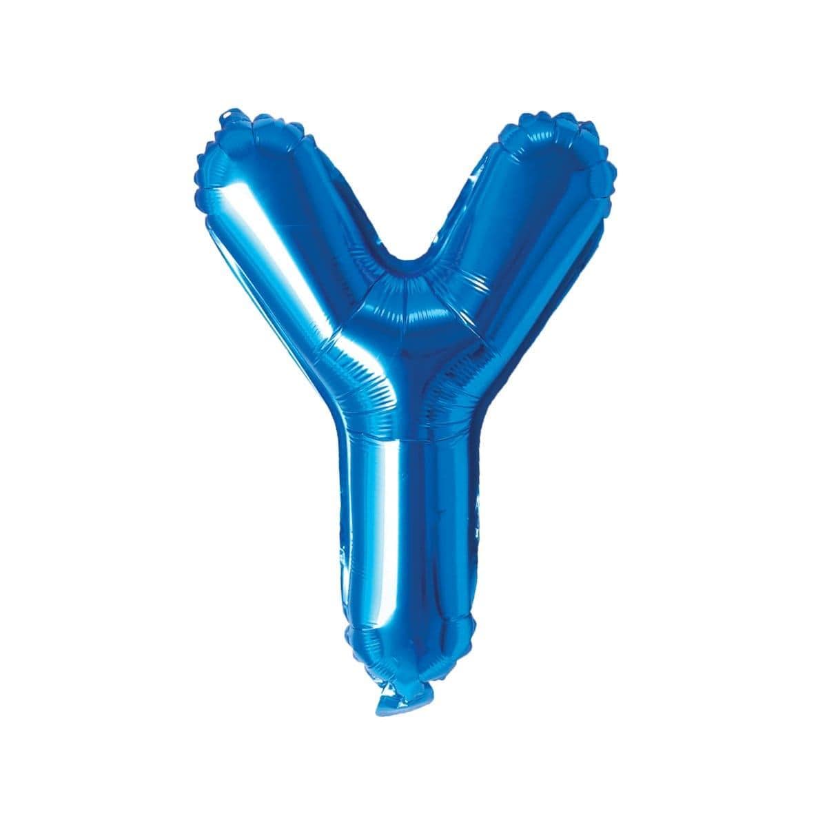 Blue Letter Y Foil Balloon, 16 Inches | Party Expert