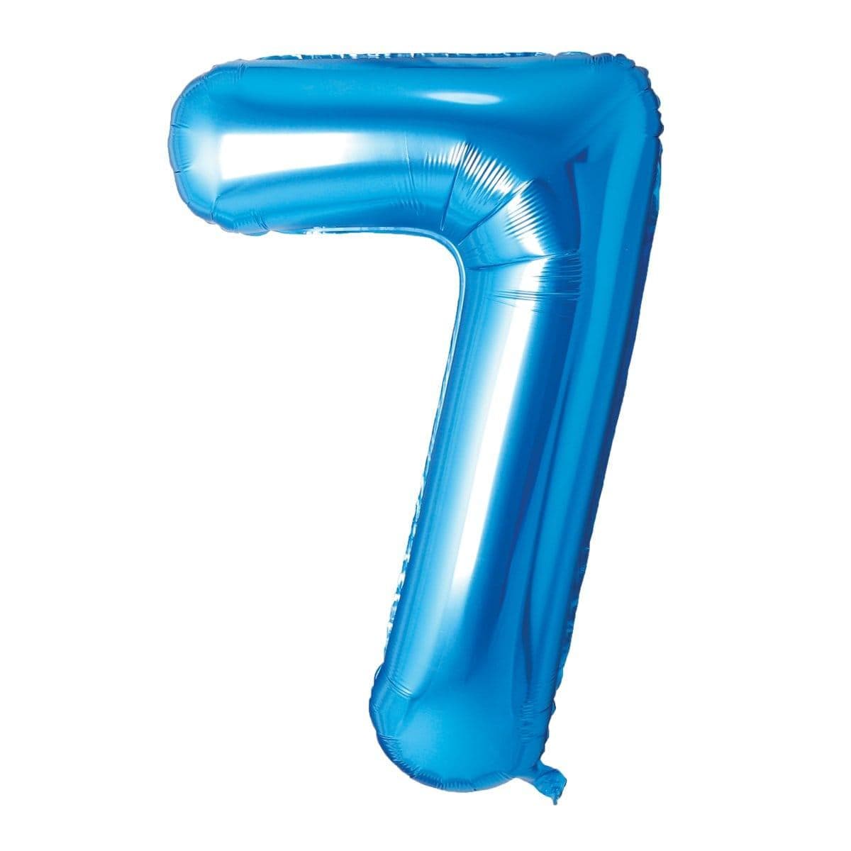 Buy Balloons Blue Number 7 Foil Balloon, 34 Inches sold at Party Expert