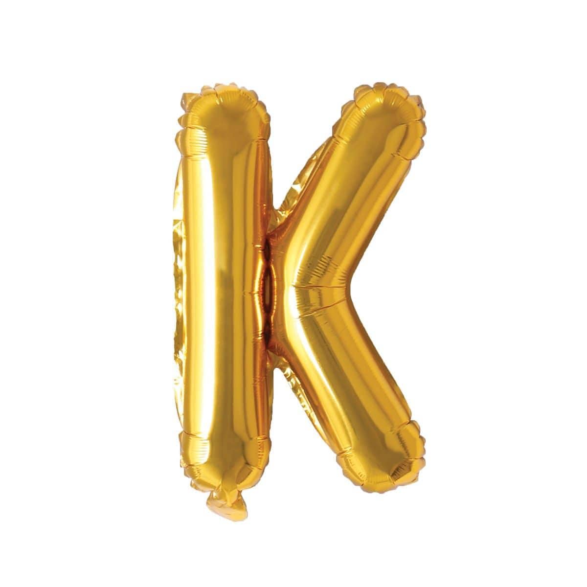 Buy Balloons Gold Letter K Foil Balloon, 16 Inches sold at Party Expert