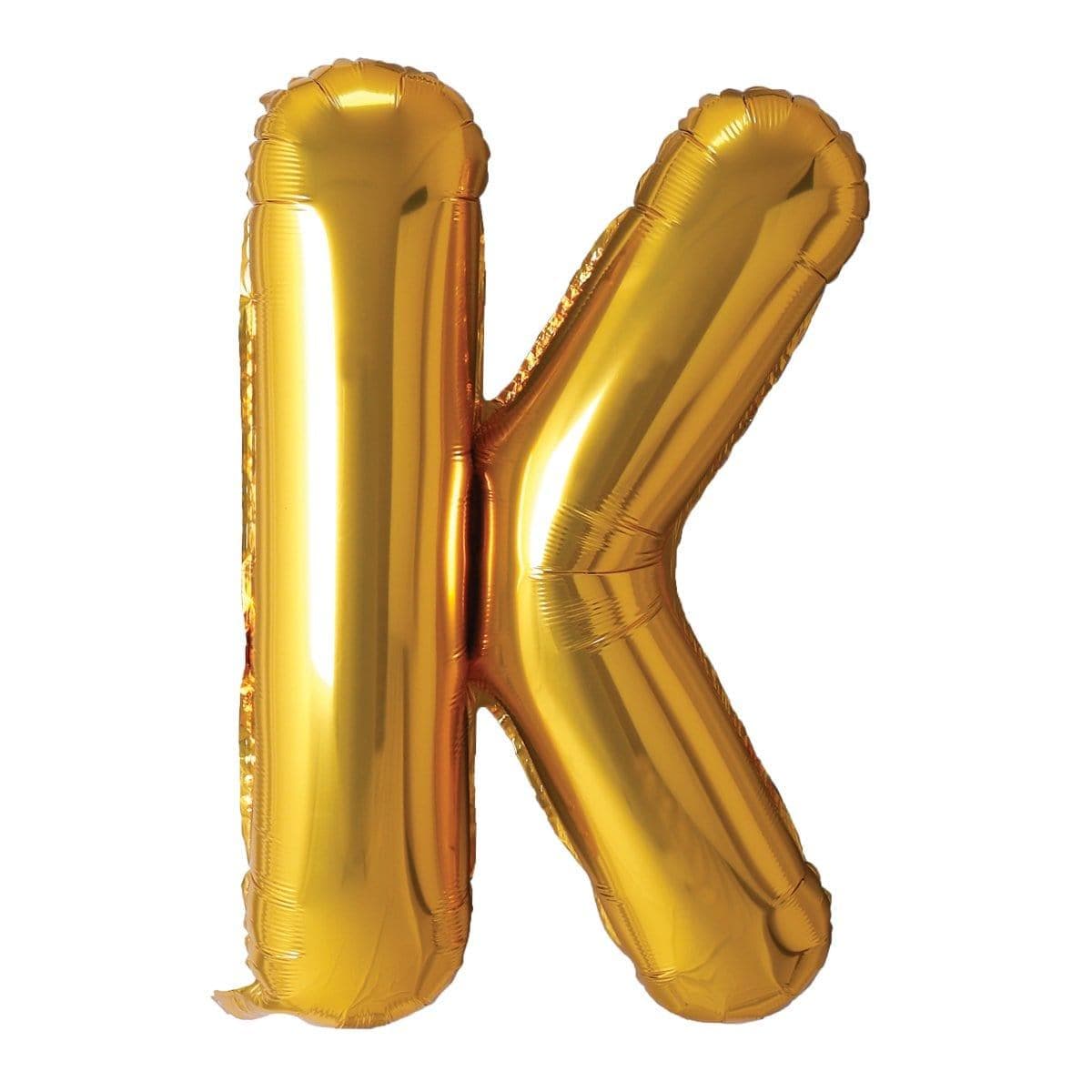 Buy Balloons Gold Letter K Foil Balloon, 34 Inches sold at Party Expert