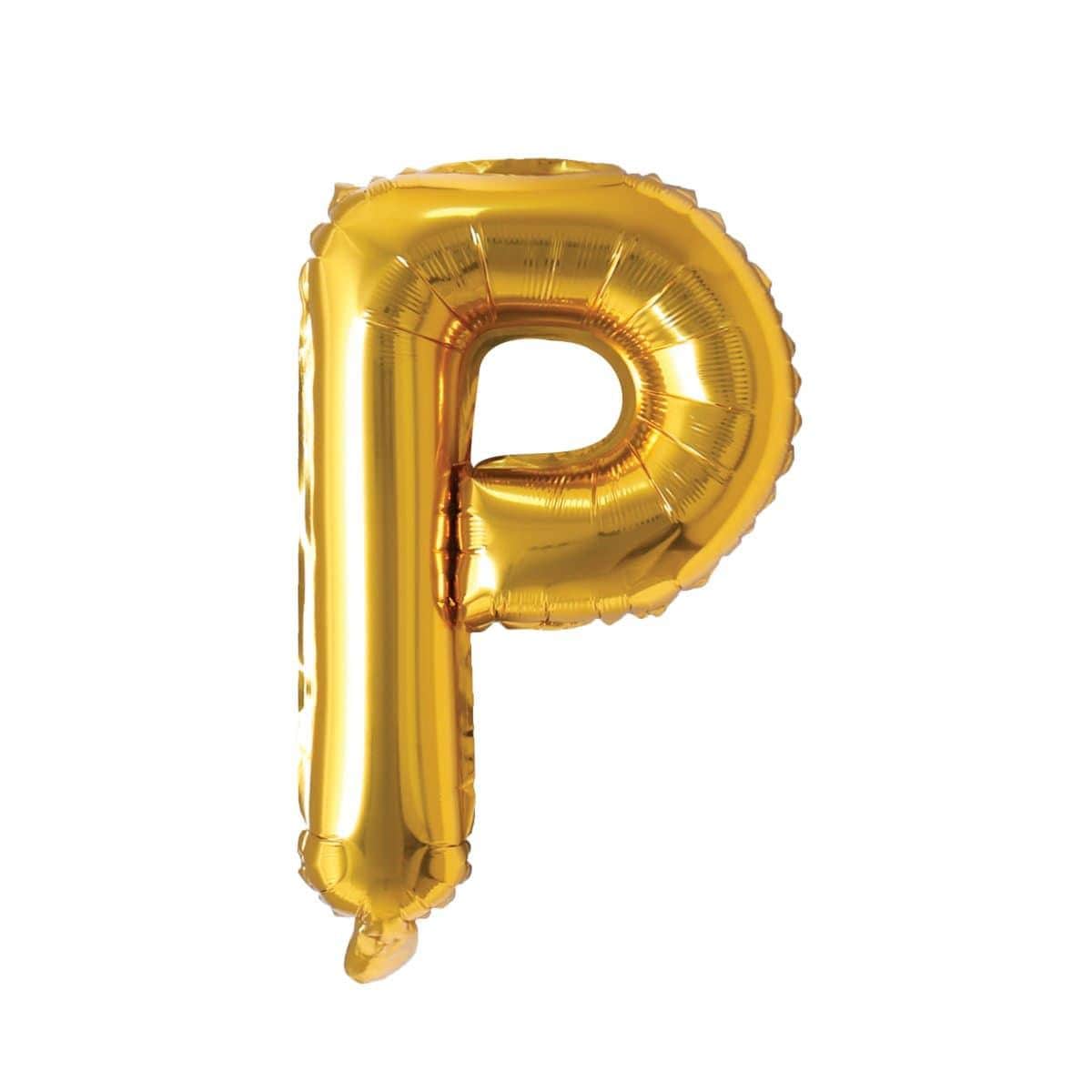 Buy Balloons Gold Letter P Foil Balloon, 16 Inches sold at Party Expert