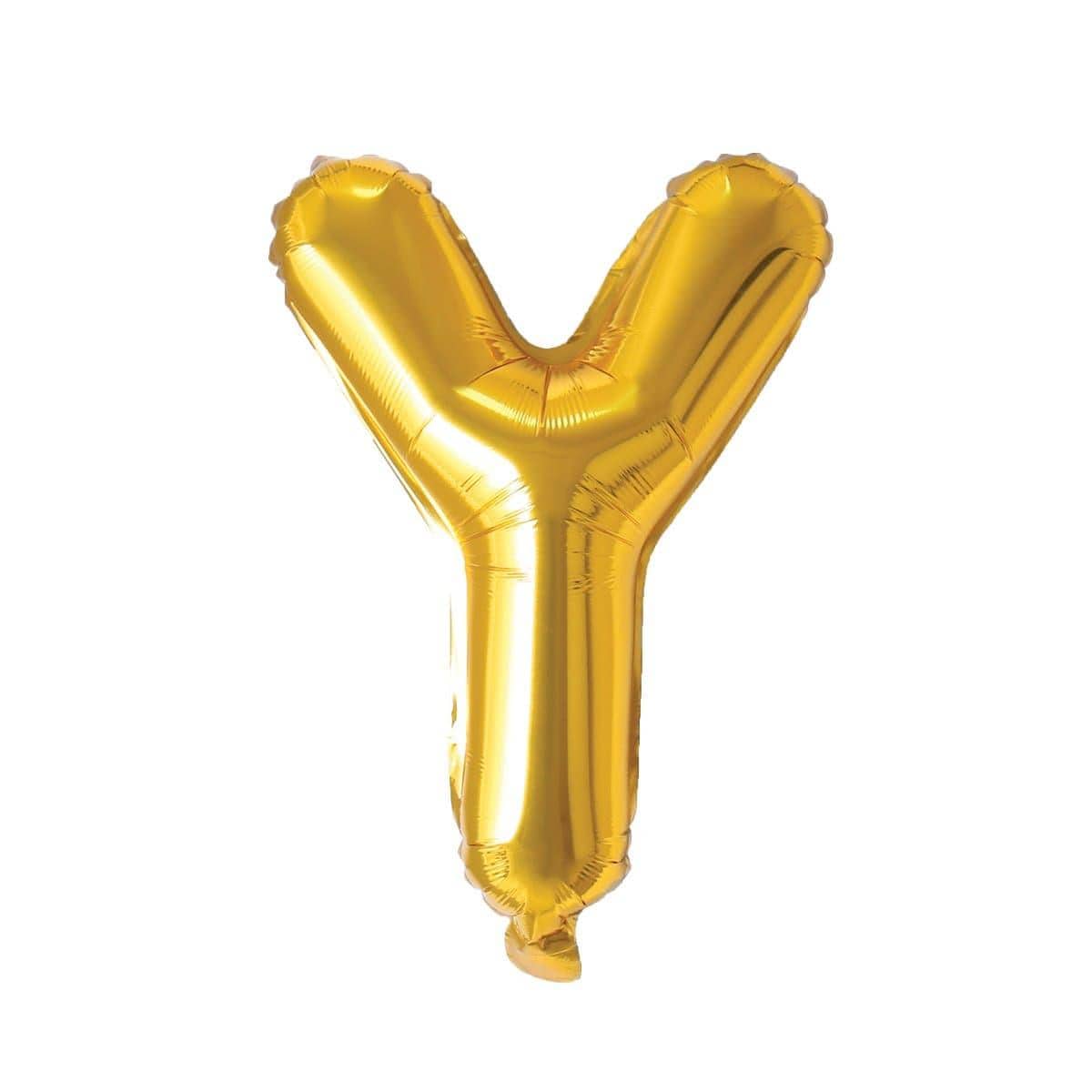 Buy Balloons Gold Letter Y Foil Balloon, 16 Inches sold at Party Expert