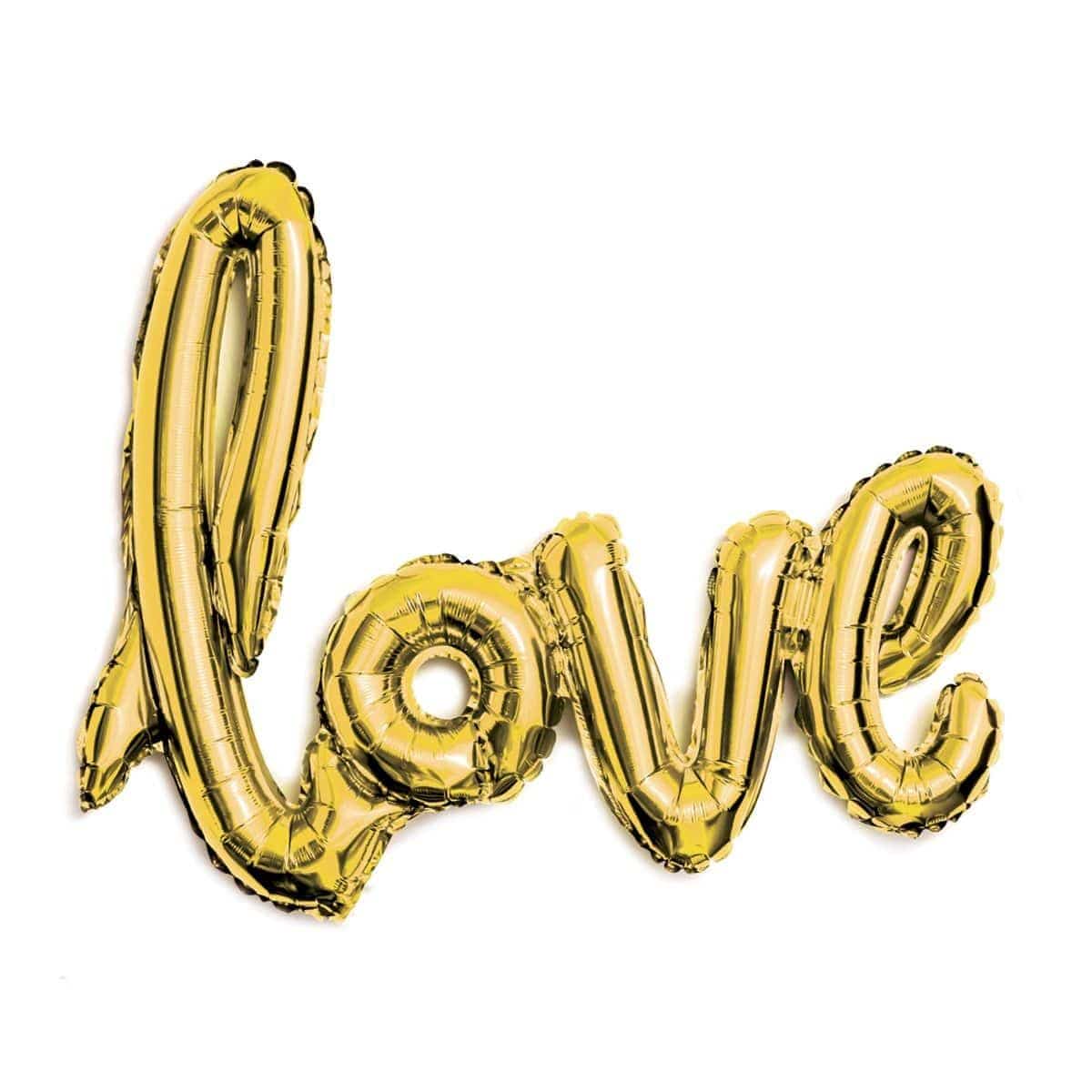 Buy Balloons Gold Love Air Filled Foil Balloon sold at Party Expert