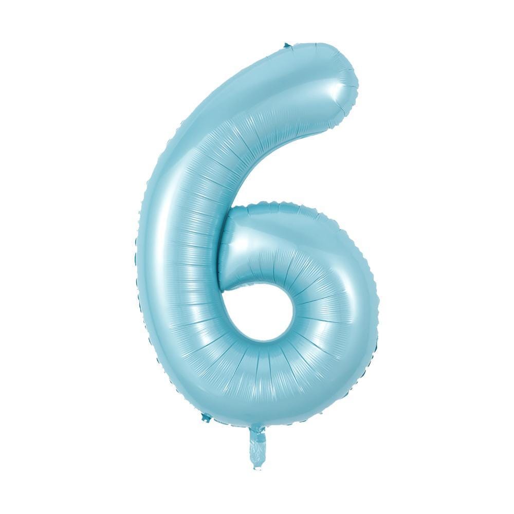 Pastel Blue Number 6 Foil Balloon 40 Inches Party Expert