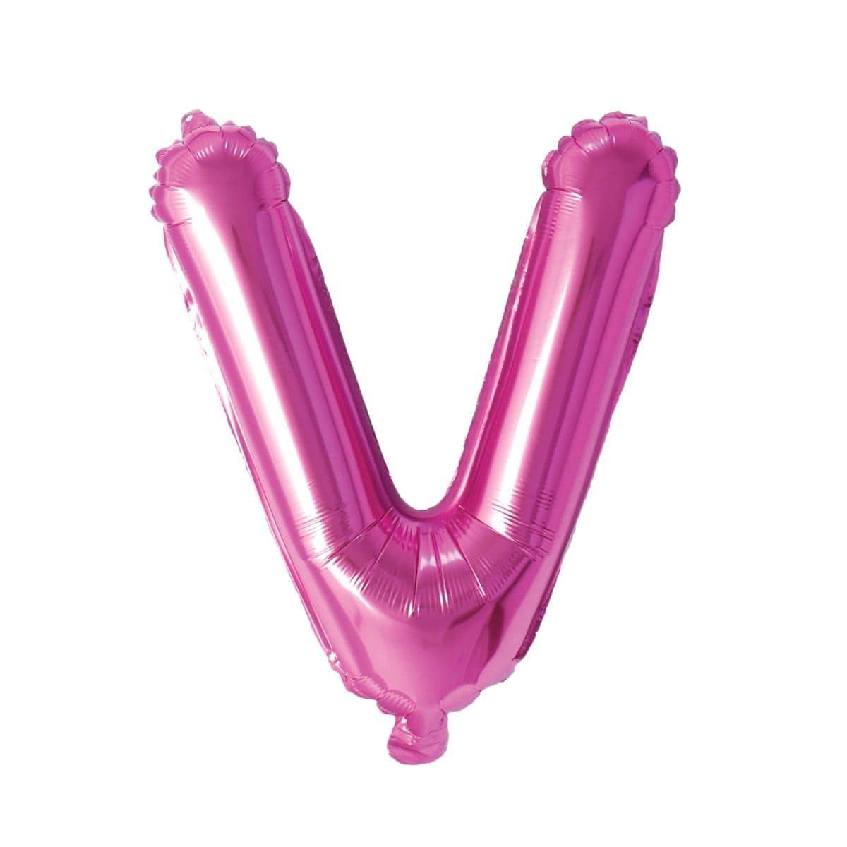 Buy Balloons Pink Letter V Foil Balloon, 16 Inches sold at Party Expert