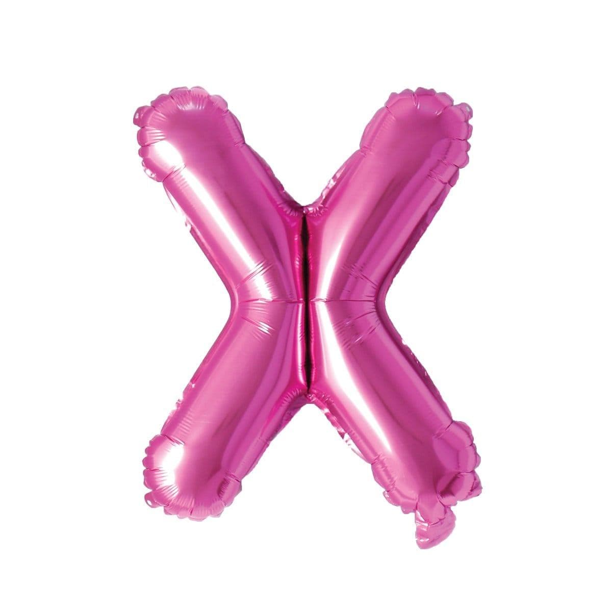 Pink Letter X Foil Balloon, 16 Inches | Party Expert